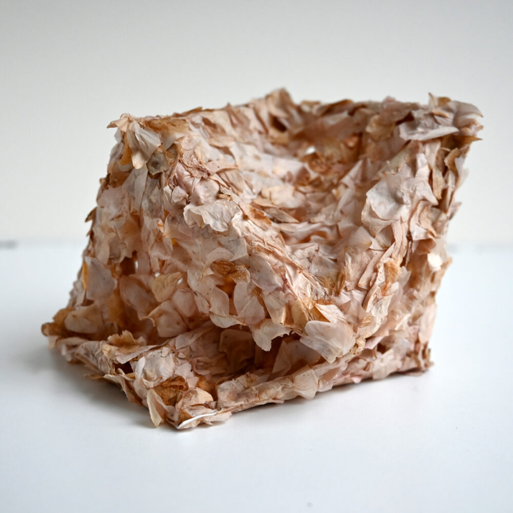 collapsed cube (japanese flowering cherry petals)